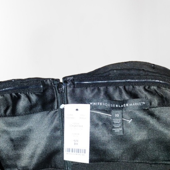 NWT White House Black Market Strapless With Slit Sparkle Sheer Dress – Size 10 ✨ - Picture 5 of 7